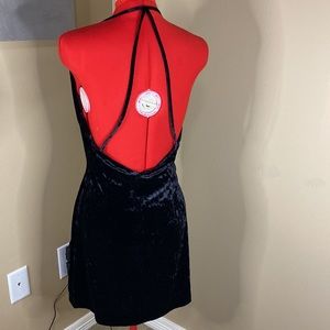 Zara Black Velvet plunge dress w/ open back